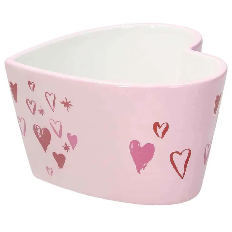 Ciotola cuore grande 780 cc Amore Stoneware Rosa Pagamento Sicuro