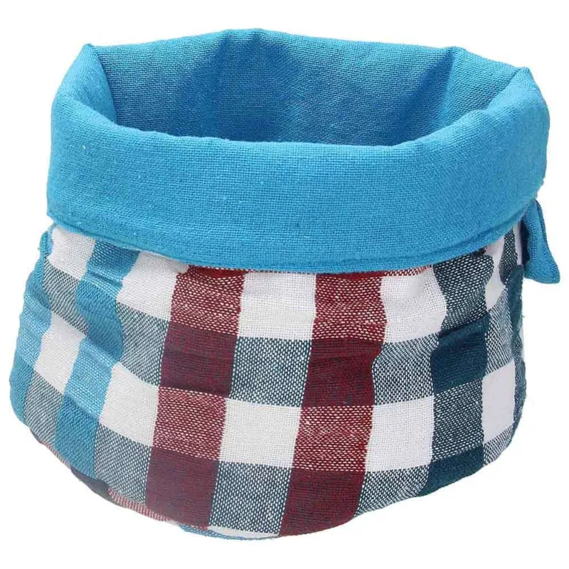 Pagamento Sicuro Cestino pane dia.cm18x16,5h Fragole Cotone Azzurro