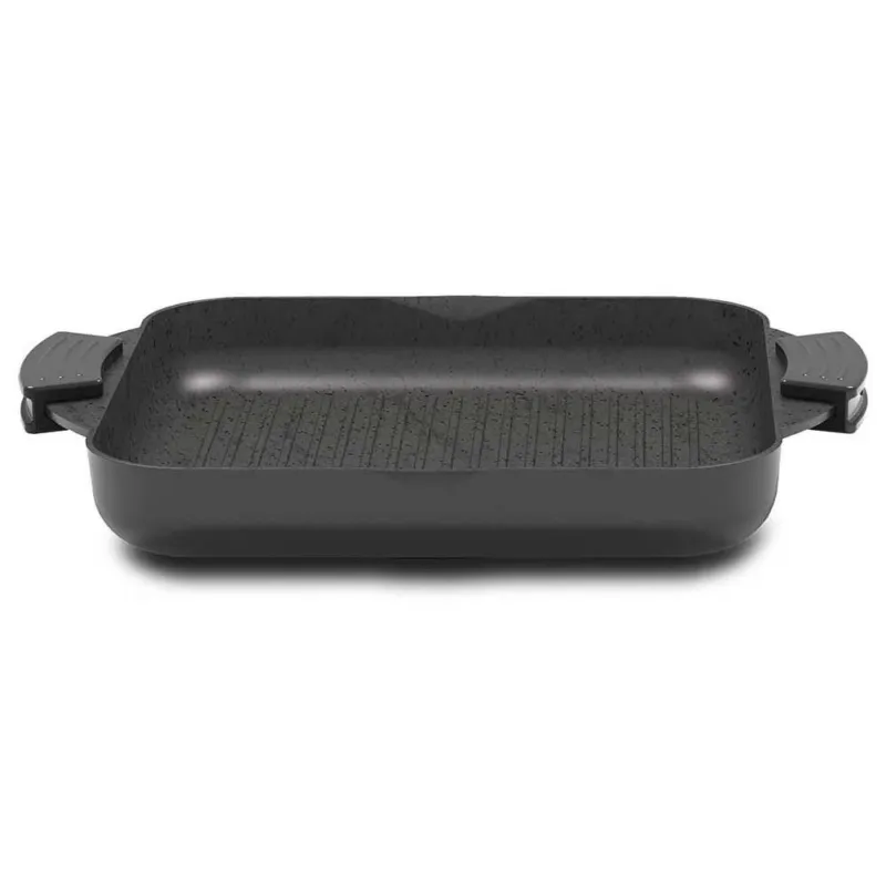 Grill 2 manici 28x28 cm Alluminio Nero Nuovo Arrivo