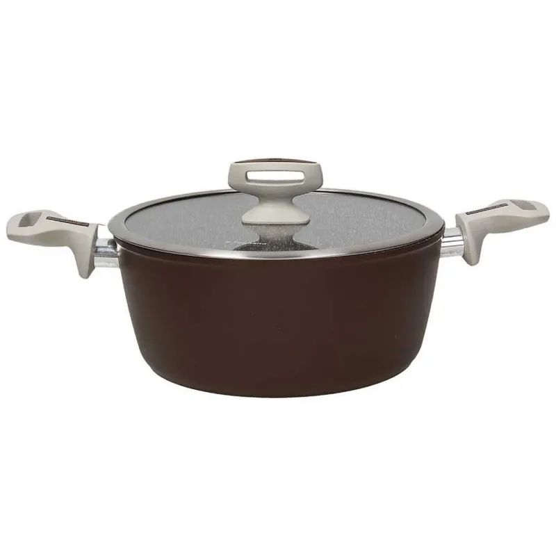 Ultimissimo Modello Casseruola con coperchio 24 cm Alluminio Marrone