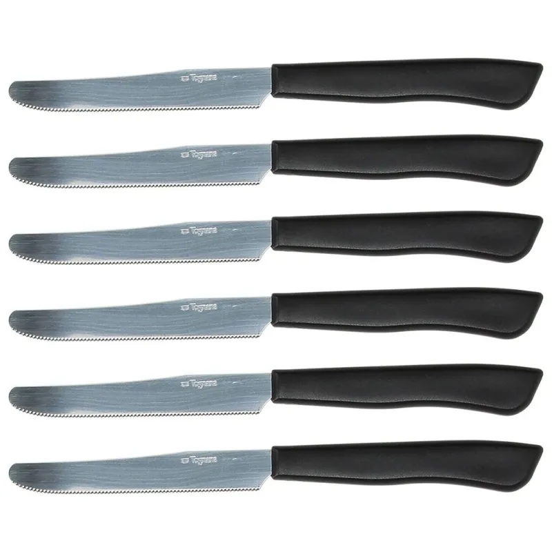 Set 6 coltelli da tavola 22 cm Nero Acciaio Nero Economico
