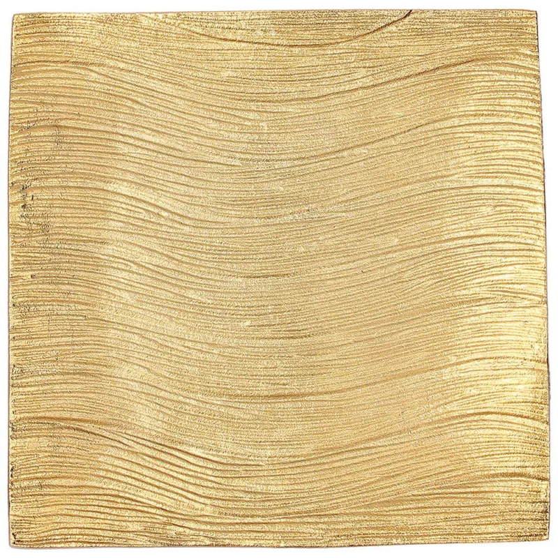 Ultimissimo Modello Piatto quadro 33 cm x 33 cm Dune Alluminio Oro