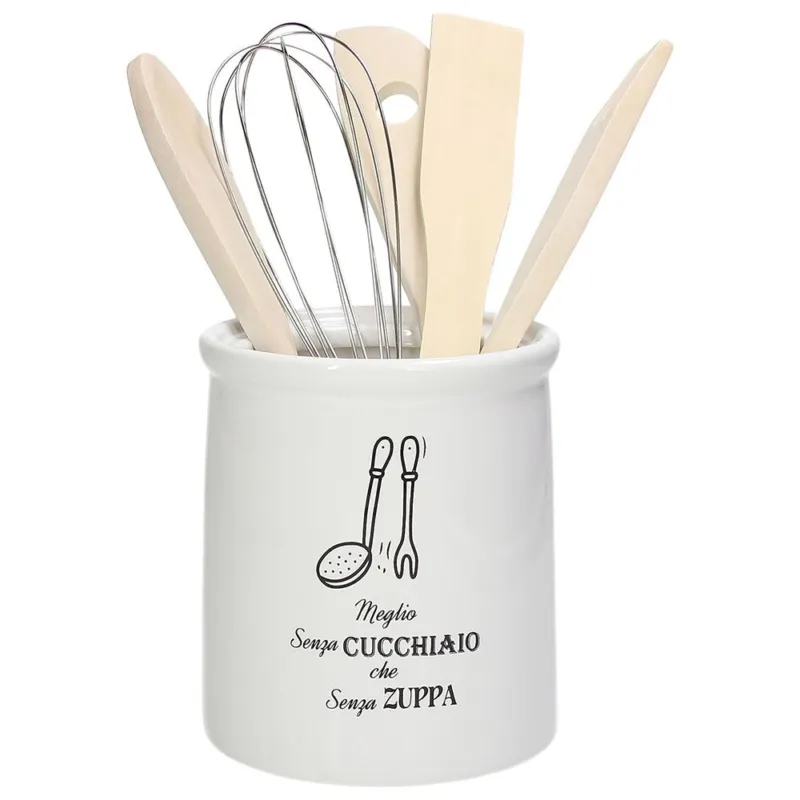 Esclusivo Porta utensili Kitchen cool Ceramica Bianco