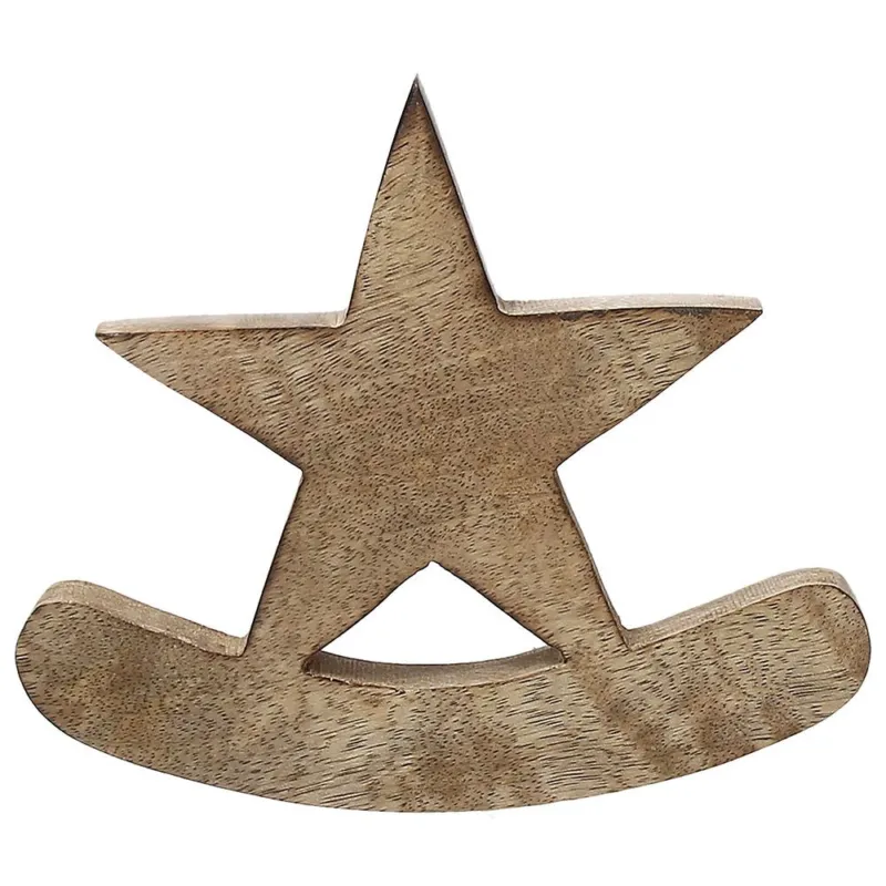 Miglior Prezzo Stella dondolo cm 18 Santa wood Legno Marrone