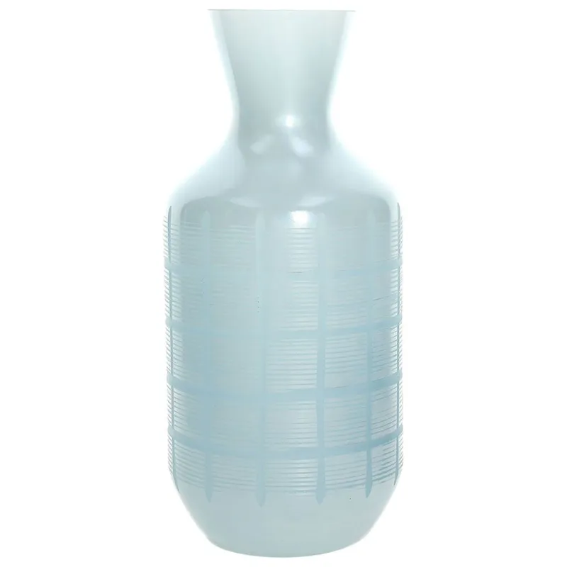 Vaso quadretti bomb.cm 30 h Nuvola Vetro Azzurro Nuovo Arrivo