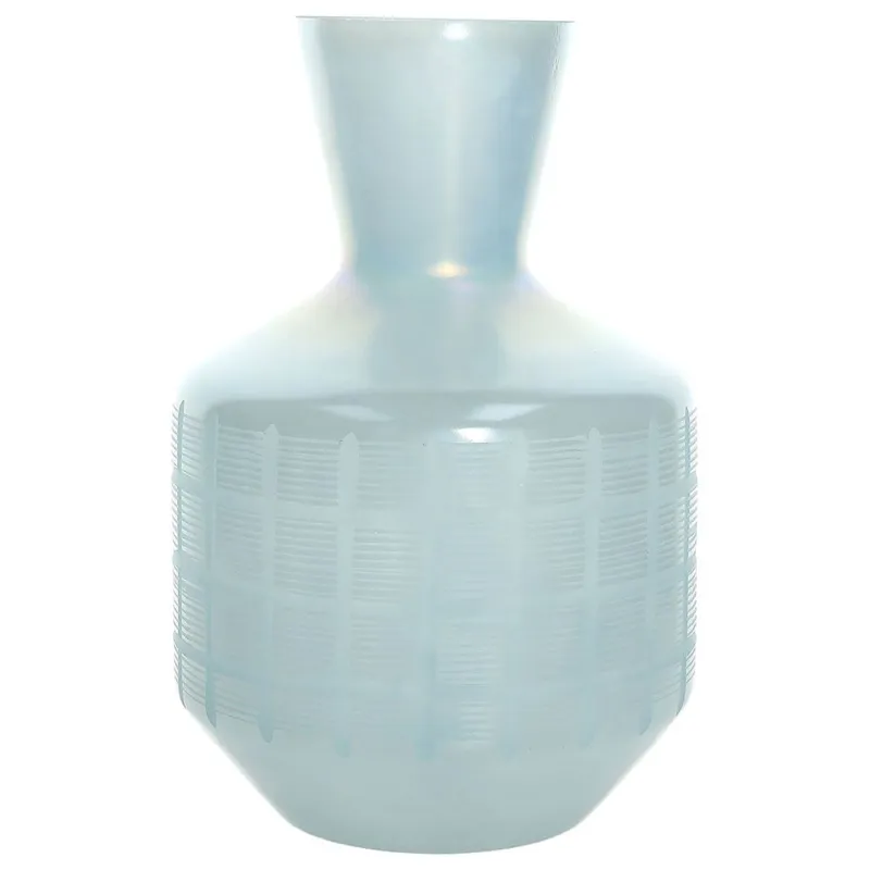 Vaso quadretti cm 33 h Nuvola Vetro Azzurro Ultima Occasione