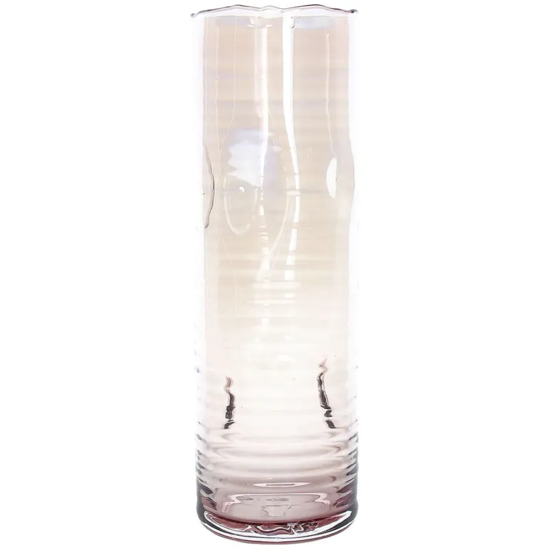 Spedito Oggi Vaso cilindrico cm 40 h Ultra-violet Vetro Viola