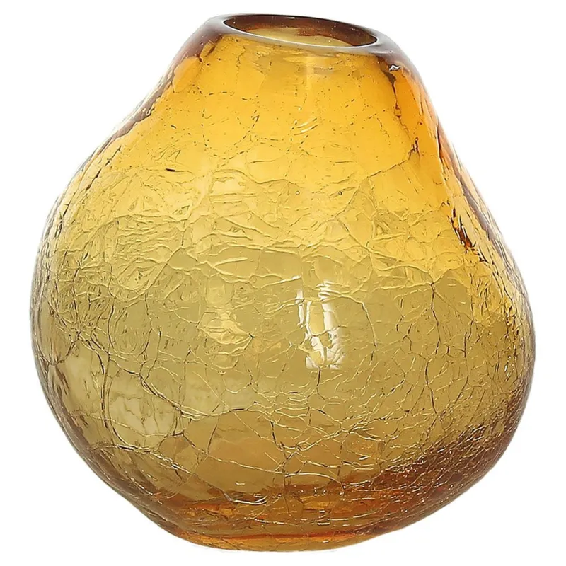 Consegna Rapida Vaso crackle cm 12 h Honey Vetro Giallo