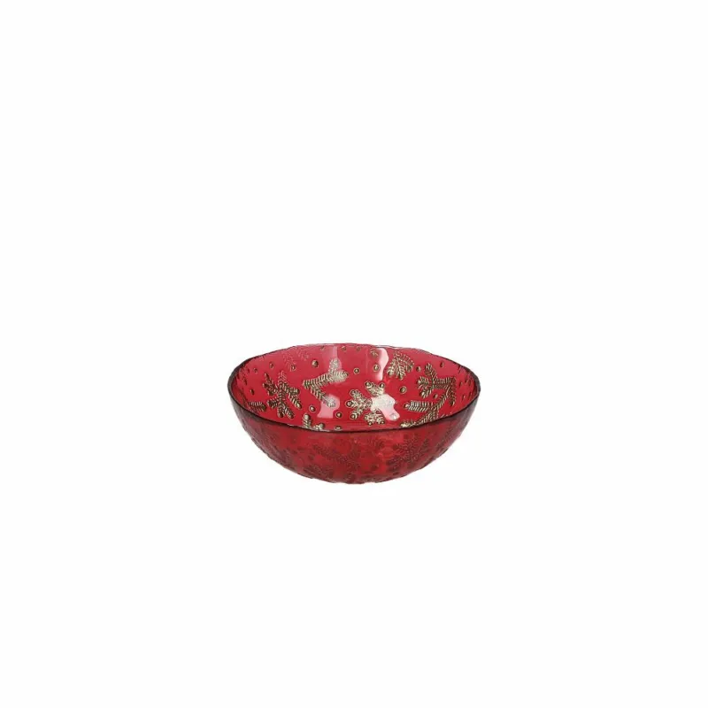 Reso Gratuito Ciotola 230 cc Holly Gold Vetro Rosso
