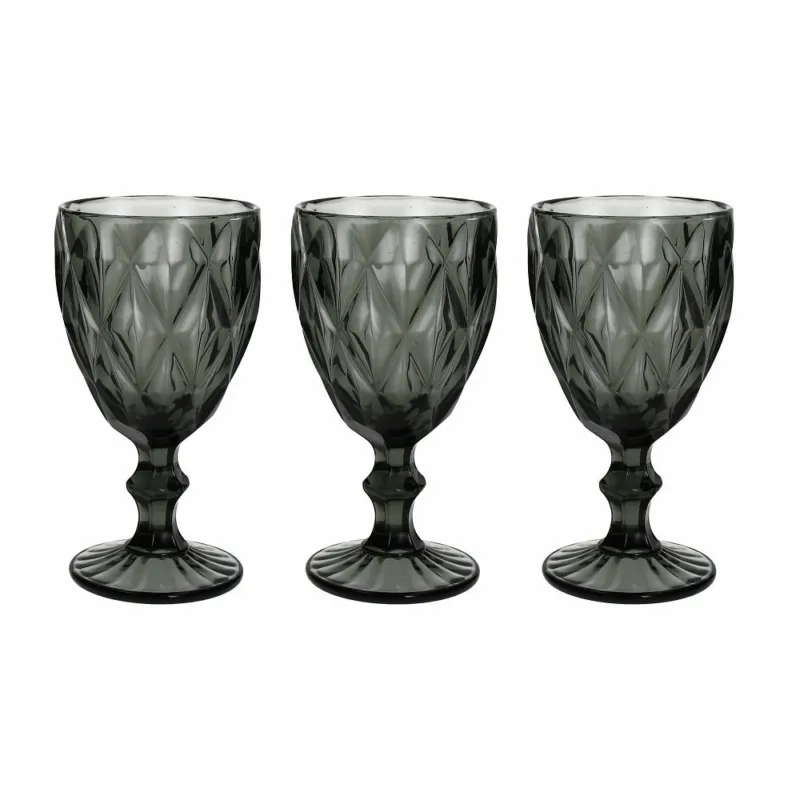 Prezzo Basso Set 3 calici grigio cc320 Rombus Vetro Grigio