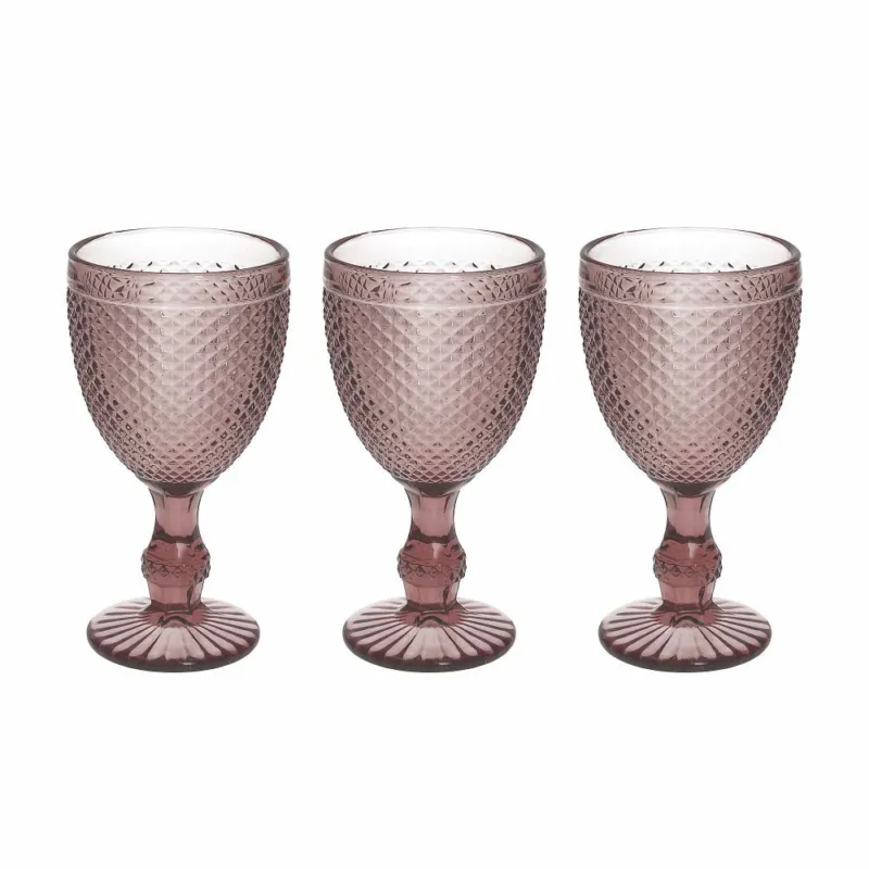 Set 3 calici ciclam. cc280 Diamante ciclamino Vetro Rosa Offerta Lampo