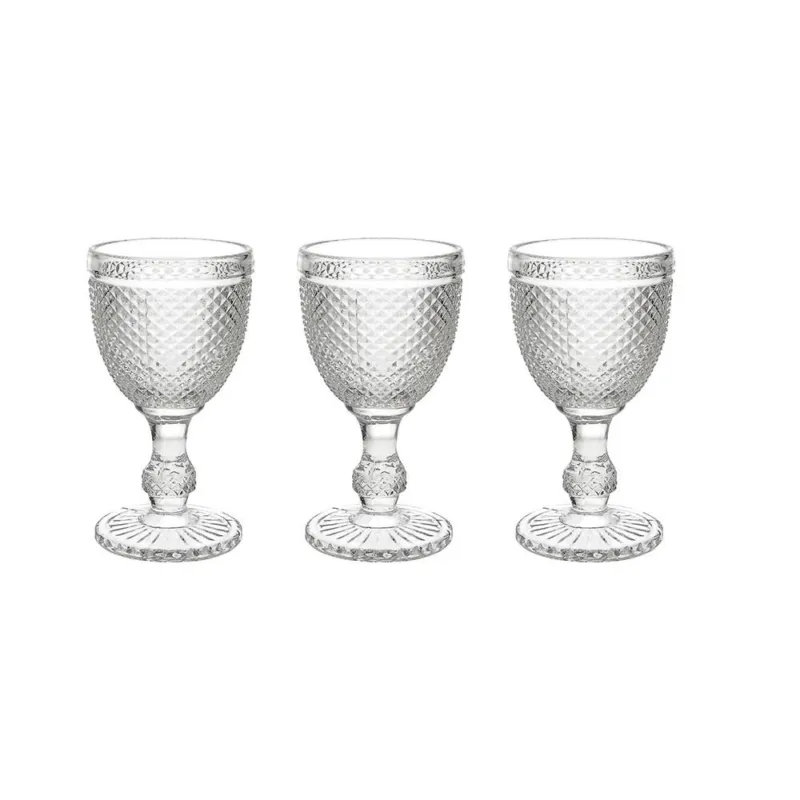 Set 3 calici traspar.cc280 Diamante Vetro Trasparente Prezzo Scontato