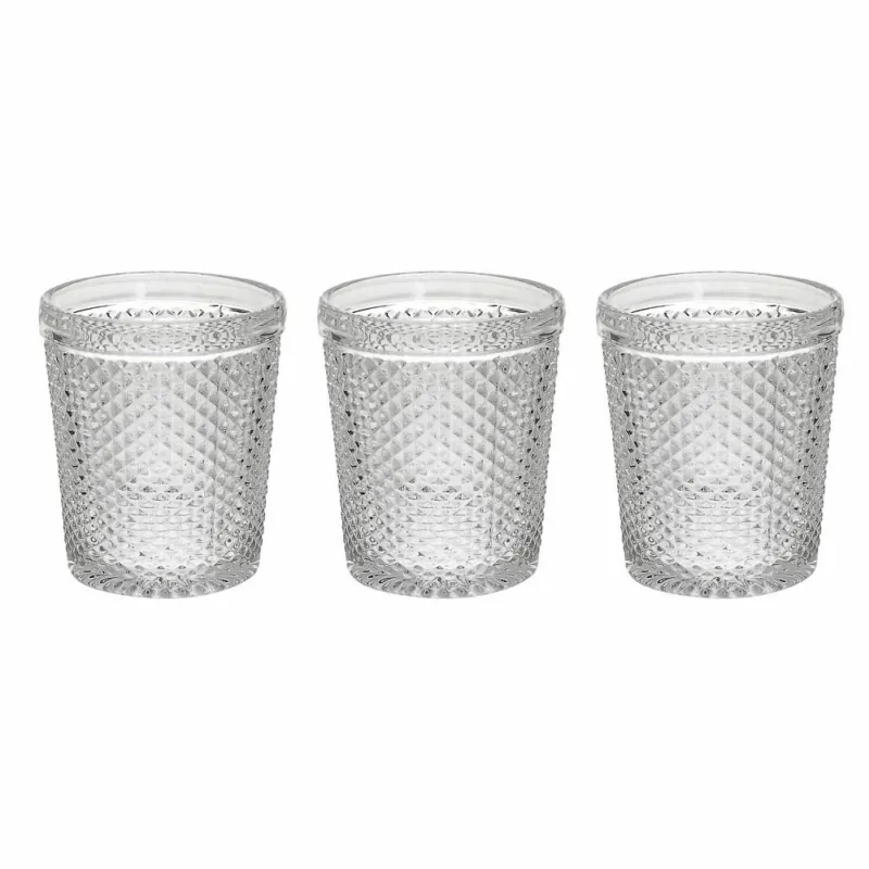 Set 3 bicchieri trasp.cc300 Diamante Vetro Trasparente Subito Disponibile