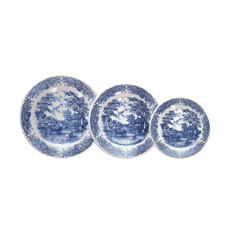 Pagamento Sicuro Servizio piatti 18 pezzi Old England Stoneware Blu