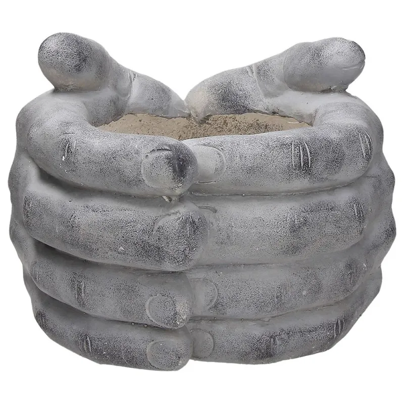 Prezzo Scontato Cache pot mani cm 23 h Sculture Ossido di Magnesio Grigio