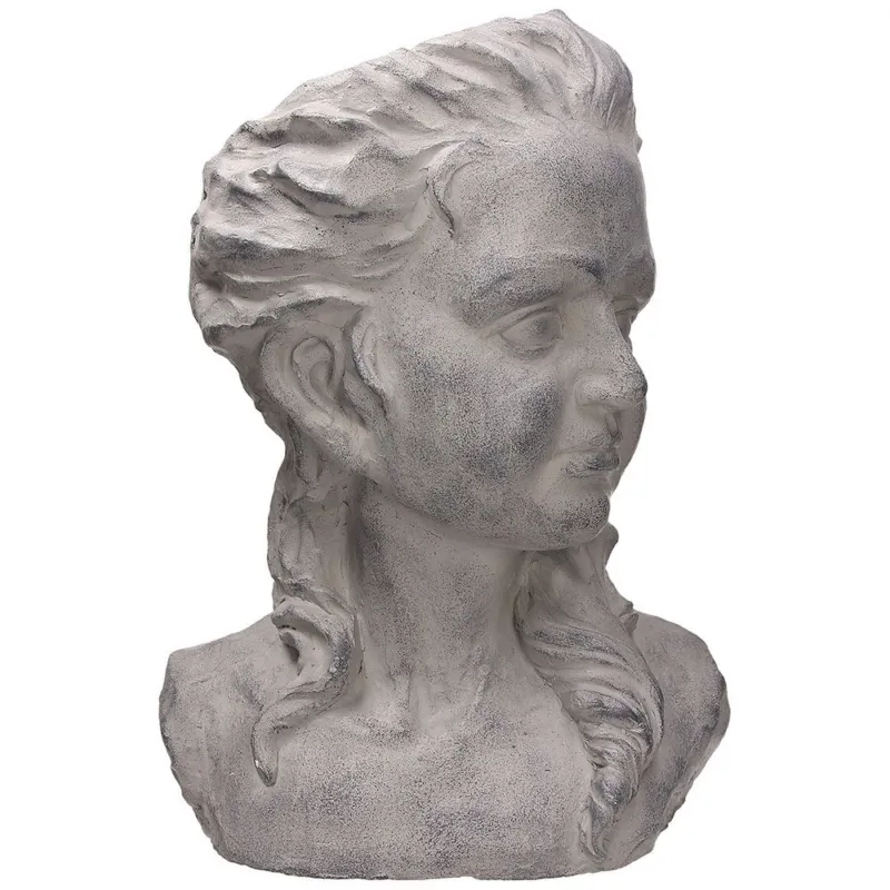 Cache pot busto donna cm47h Sculture Ossido di Magnesio Grigio Novità