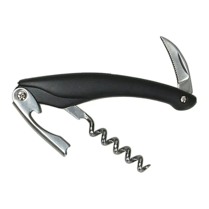 Levatappi cameriere + coltello 11 cm x 3 cm x H 1,5 cm Acciaio Nero Nuova Collezione
