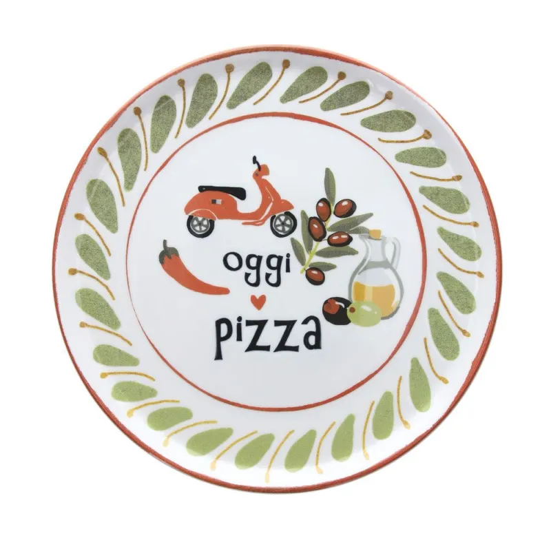 Offerta Del Giorno Rotondo pizza cm 33 Oggi pizza Porcellana Multicolor