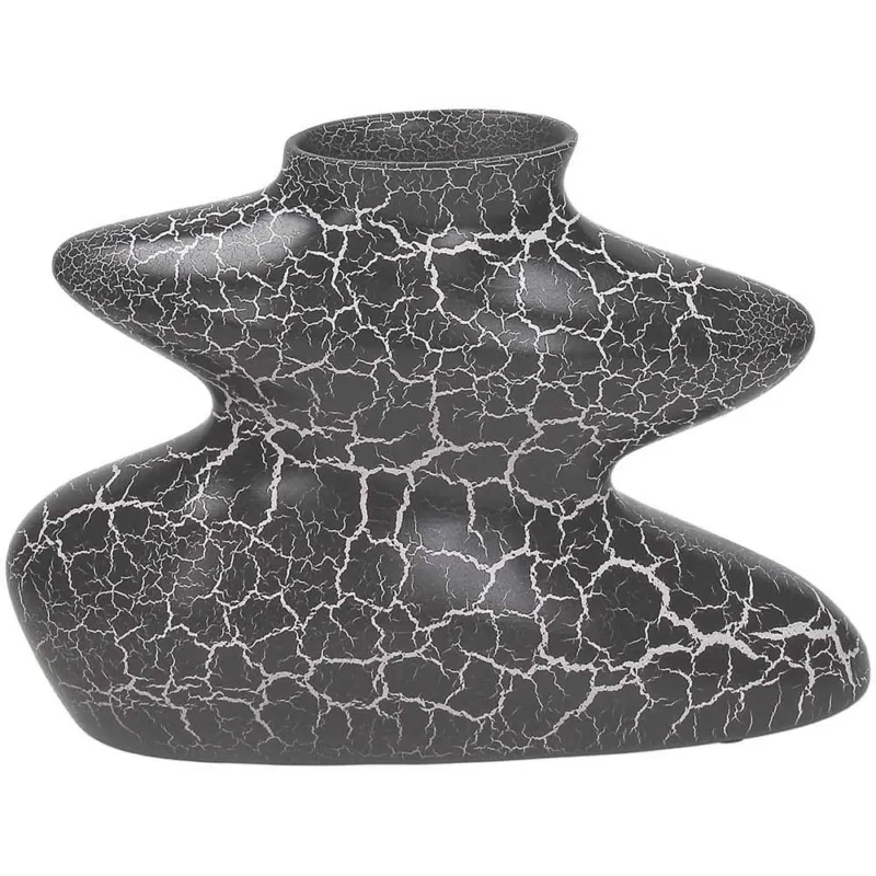 Vaso ondulato cm 25,5 h Spider Ceramica Nero Compra Oggi Stesso
