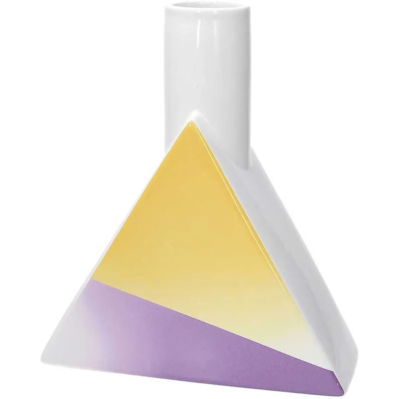 Vaso bottiglia triangolare cm 23h Pastel Ceramica Multicolor Promozione