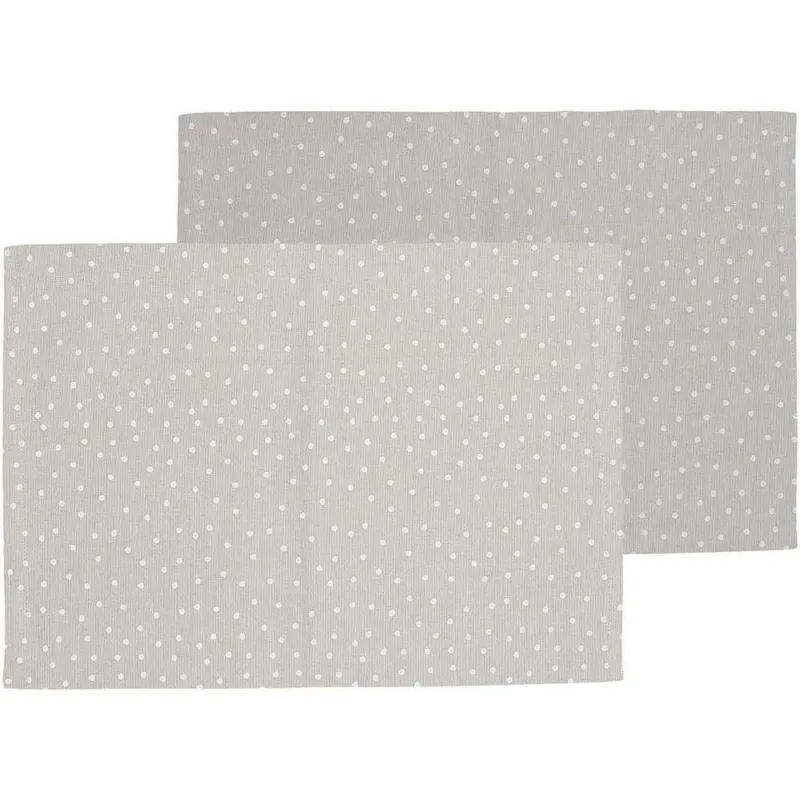 Set 2 tovagliette cm 35x50 Pois Cotone Beige Occasione Imperdibile