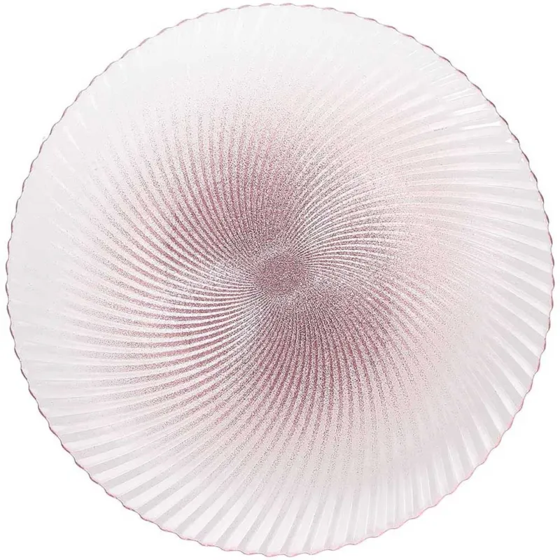 Rotondo da portata cm 28 Pink glitter Vetro Rosa Prezzo Di Fabbrica