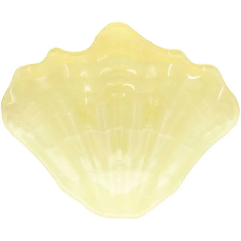 Offerta Centrotavola giallo cm 32 Shell Vetro Giallo