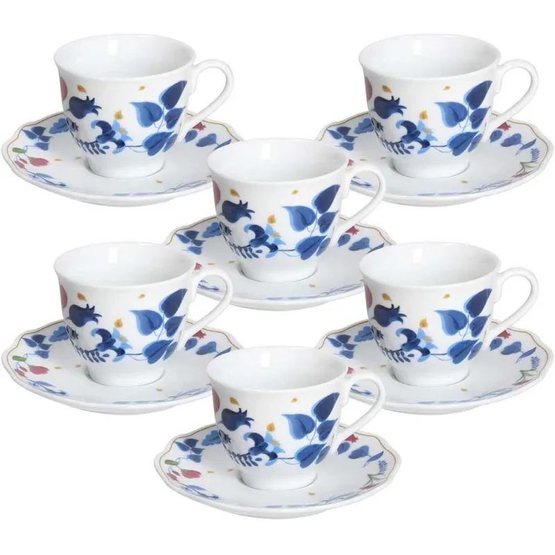 Confezione 6 tazze caffè con piatto Alchimia Porcellana Multicolor Offerta Limitata