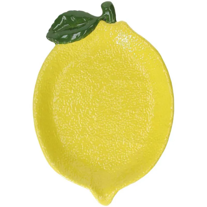 Piatto vassoio cm 26x18 Lemon garden Stoneware Giallo Super Prezzo
