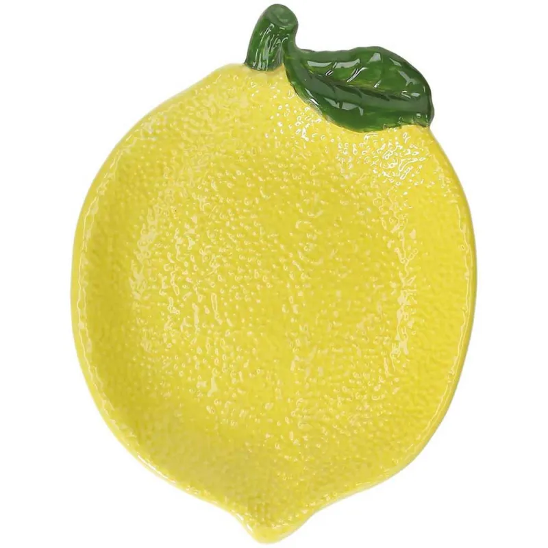 Acquista Ora Piattino cm 21x16 Lemon garden Stoneware Giallo