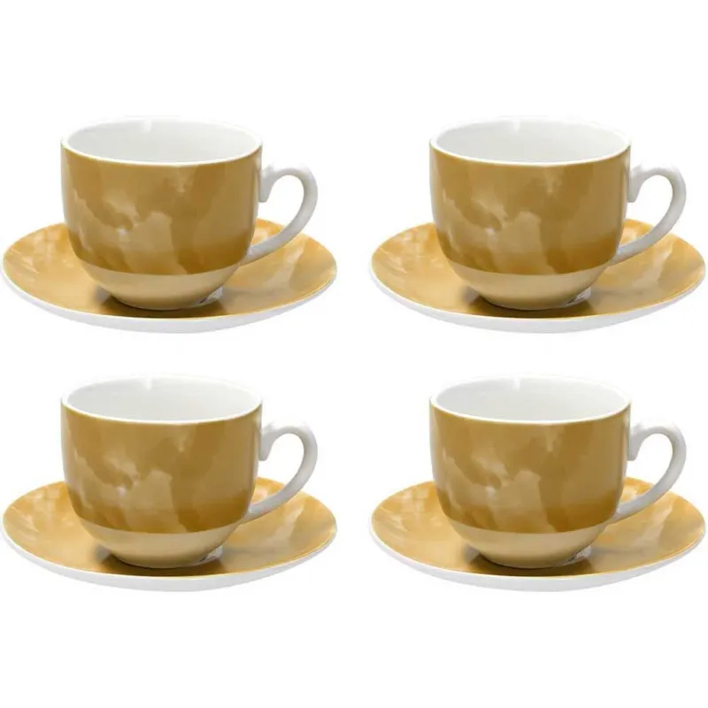 Confezione 4 tazze cappuccino con piatto 250 cc Colorplay Porcellana Giallo Compra Adesso