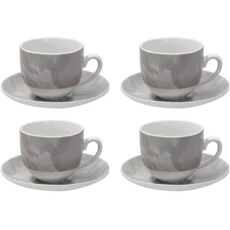 Confezione 4 tazze cappuccino con piatto 250 cc Colorplay Porcellana Beige Must-Have