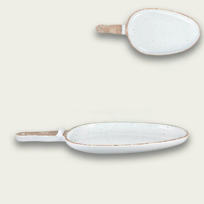 Spedito Oggi Tierra Vassoio Portata Melamina Cm 27x17,bianco