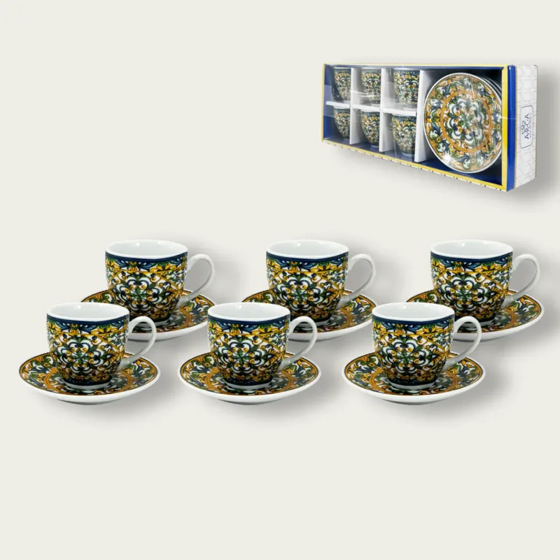 Promozione Esclusiva Set 6 Tazze Da Caffè Con Piatto Portofino
