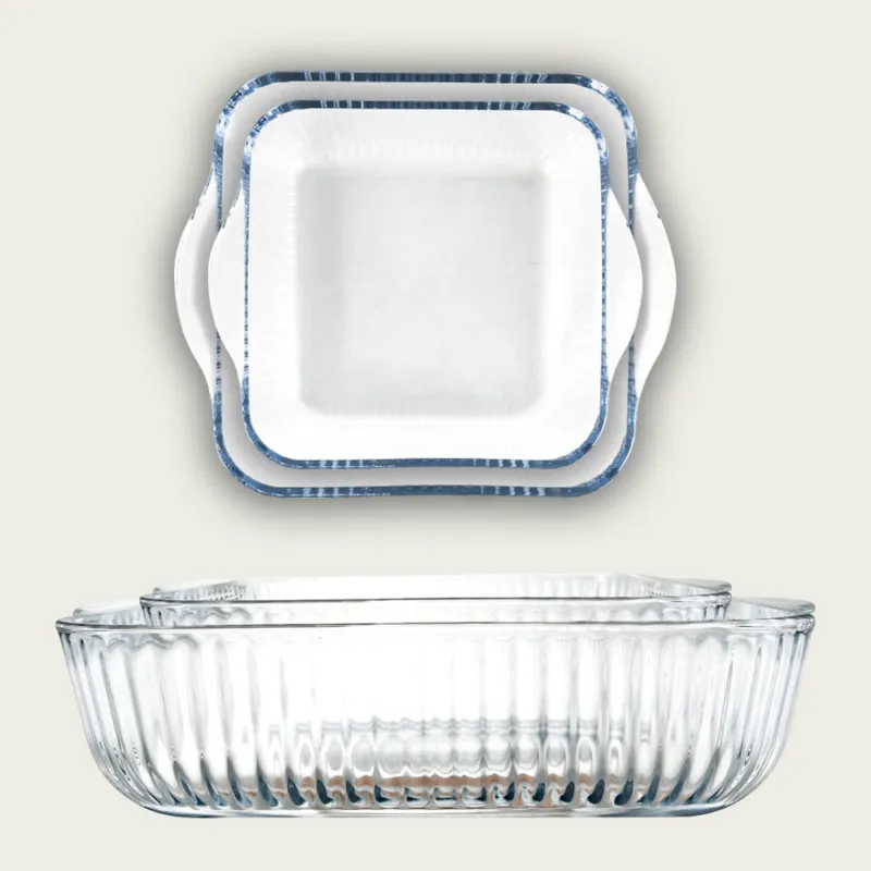 Alorno Set 2 Teglie Quadrate Vetro Più Venduto