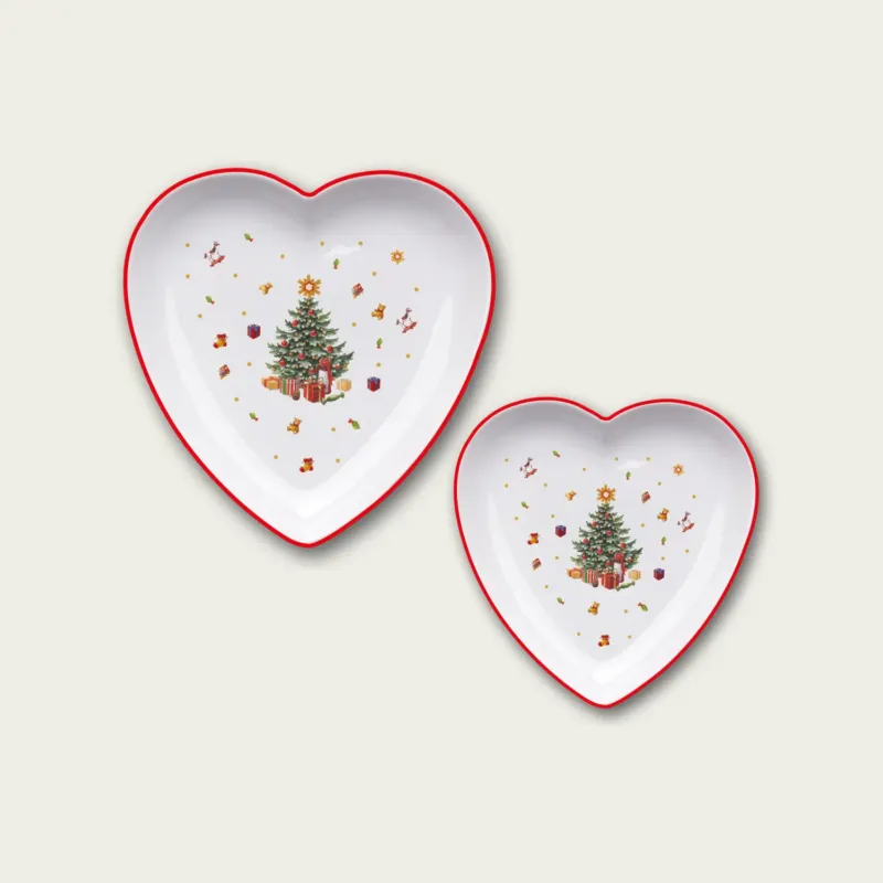 Reso Gratuito Piatto Cuore Christmas Tree In Porcellana