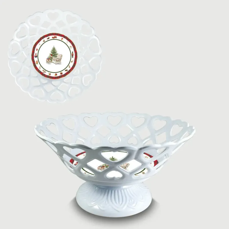 Centrotavola Christmas Toys In Melamina Ø 30 Cm - H 9 Cm Nuovo Arrivo