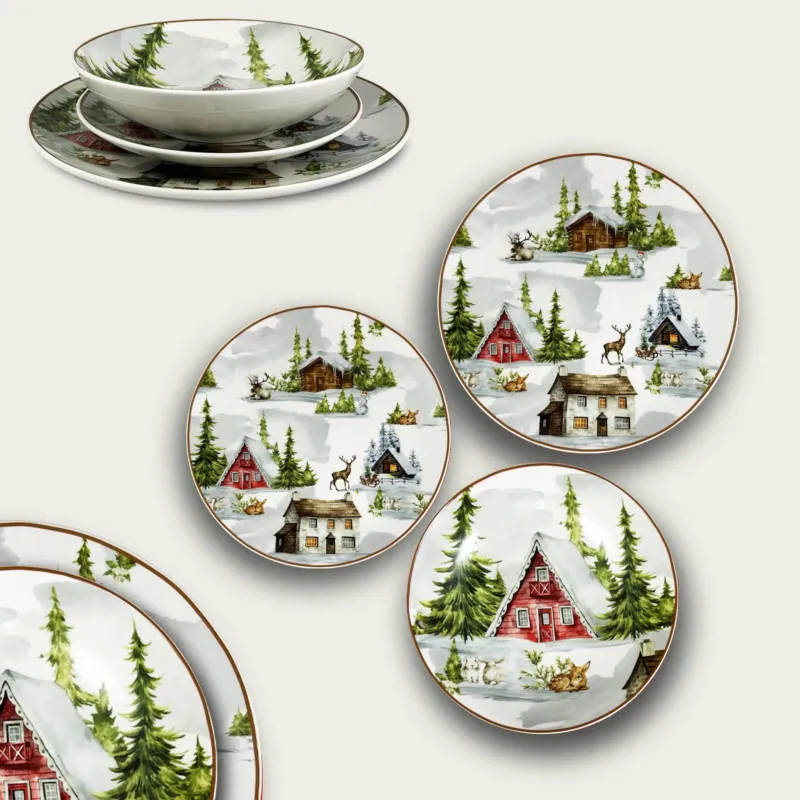 Più Venduto Set 18 Piatti Christmas Land