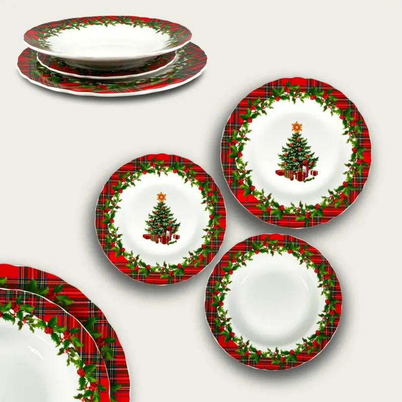 Set 18 Piatti Porcellana Scottish Tree Direttamente Dal Produttore
