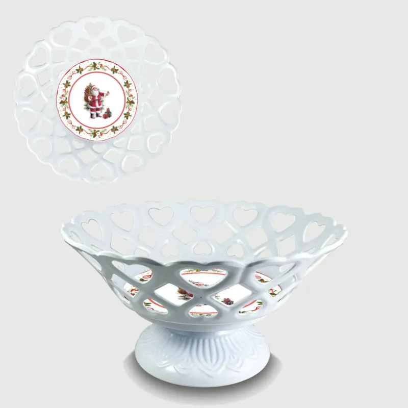 Centrotavola Santa Claus In Melamina Ø 30 Cm - H 9 Cm Spedizione Espresso