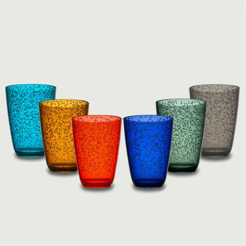Tumbler Bubbles In Plastica,set-6-bicchieri-mix-colori Non Perdere