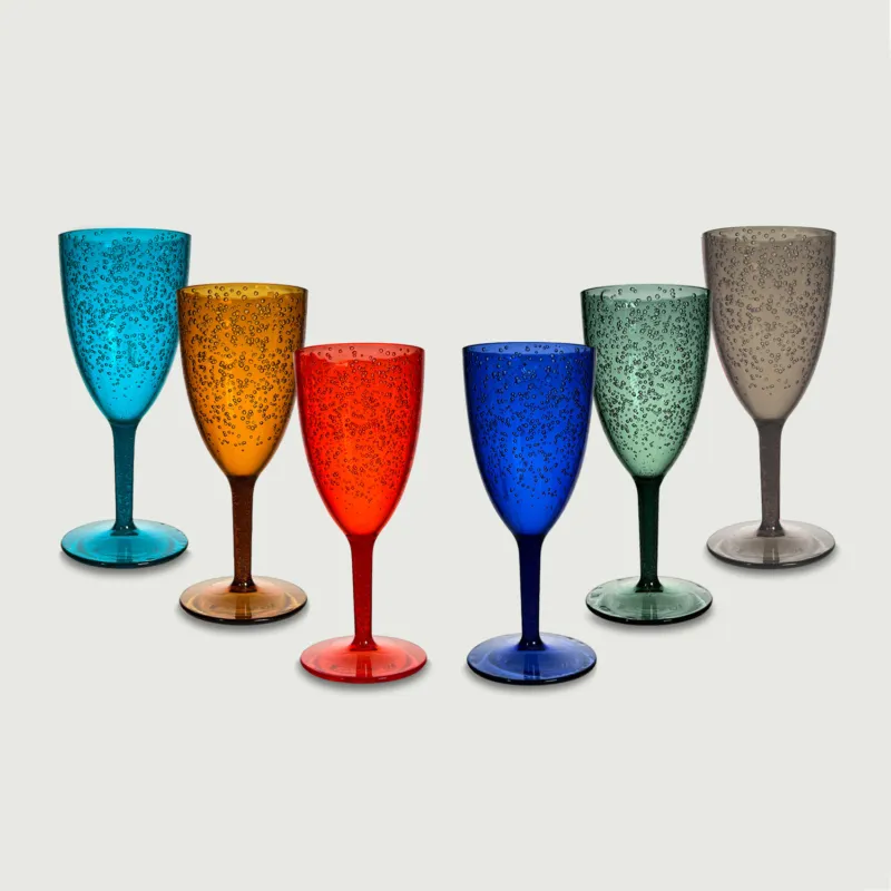Ultima Occasione Calice Bubbles In Plastica,set-6-calici-mix-colori