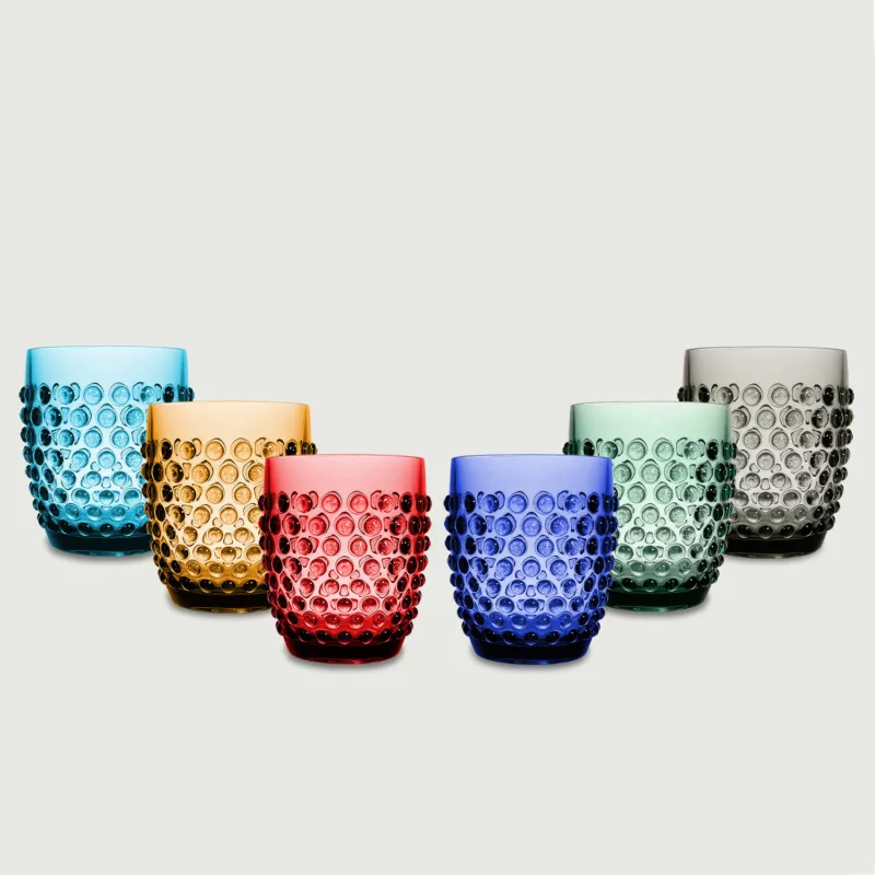 Offerta Lampo Tumbler Dotted In Plastica,set-6-bicchieri-mix-colori