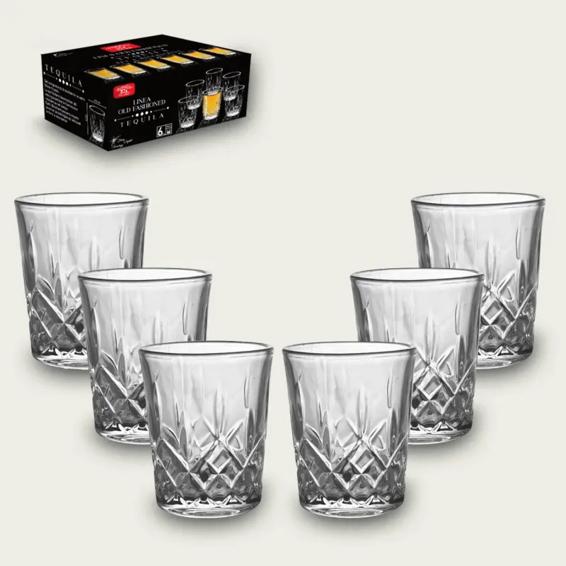 Novità Set 6 Bicchieri Tequila In Vetro 60Ml