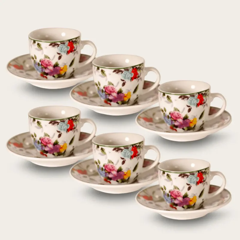 Set 6 Tazze Da Caffè Asturias Con Piattino Affare