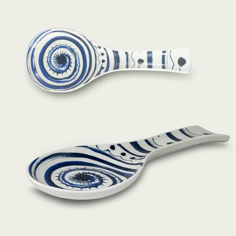 Poggiamestolo Apulia In Porcellana,decoro-spirale-blu Bestseller