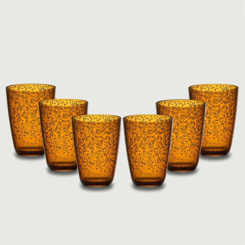 Spedizione Espresso Tumbler Bubbles In Plastica,set-6-bicchieri-piu-conveniente-arancione