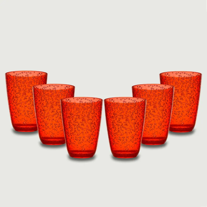 Tumbler Bubbles In Plastica,set-6-bicchieri-piu-conveniente-rosso Offerta