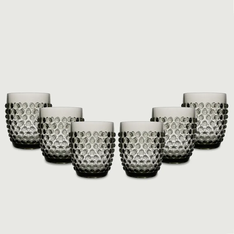 Tumbler Dotted In Plastica,set-6-bicchieri-piu-conveniente-grigio Prezzo Di Fabbrica