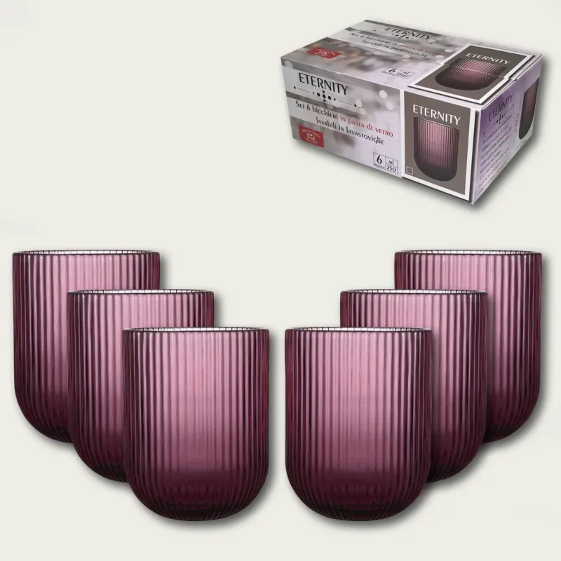 Quantità Limitata Set 6 Eternity In Vetro,set-6-tumbler-porpora